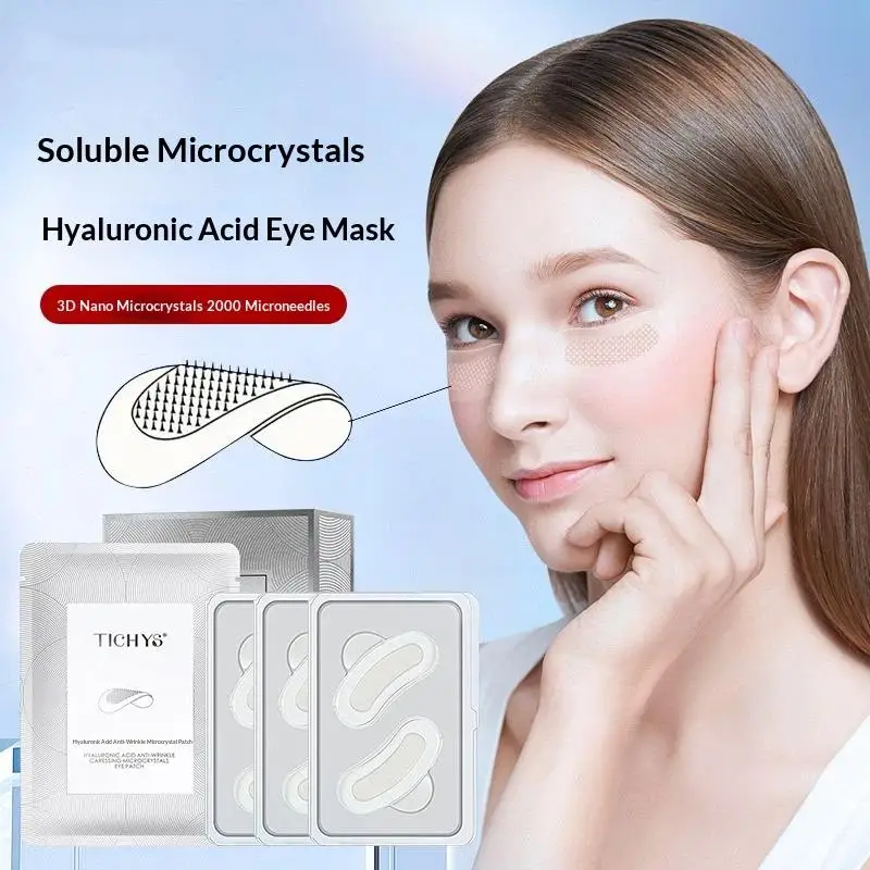 

1/3 пары микроигольчатых патчей-масок для глаз против морщин и старения, увлажняющая маска для глаз с иглами 0,2 мм, растворимая гиалуроновая кислота, стикеры