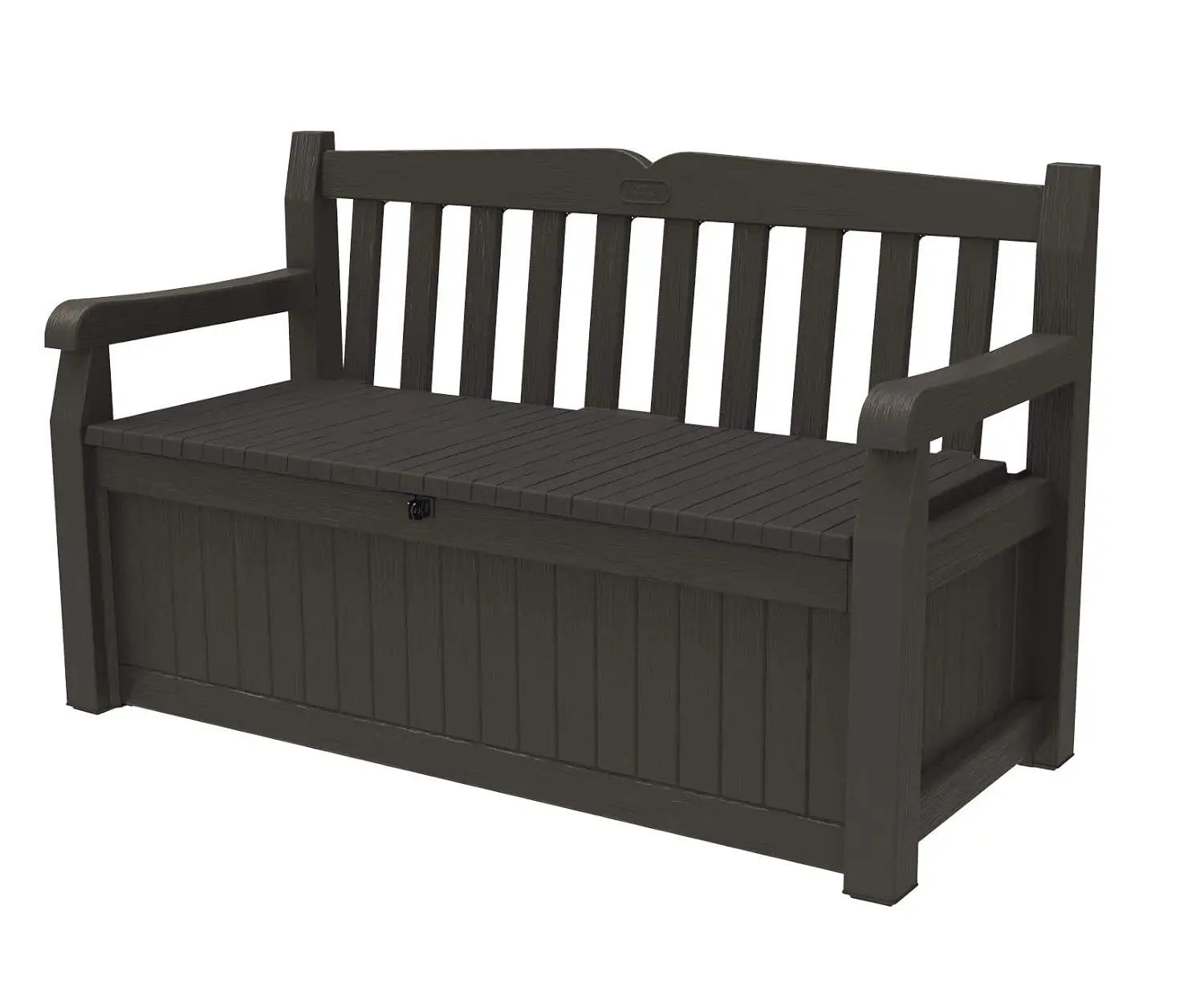 Outdoor Storage Bench 70Gal Resin Weatherproof Lockable Seating Patio Pool Garden Cushions Tools, Customized