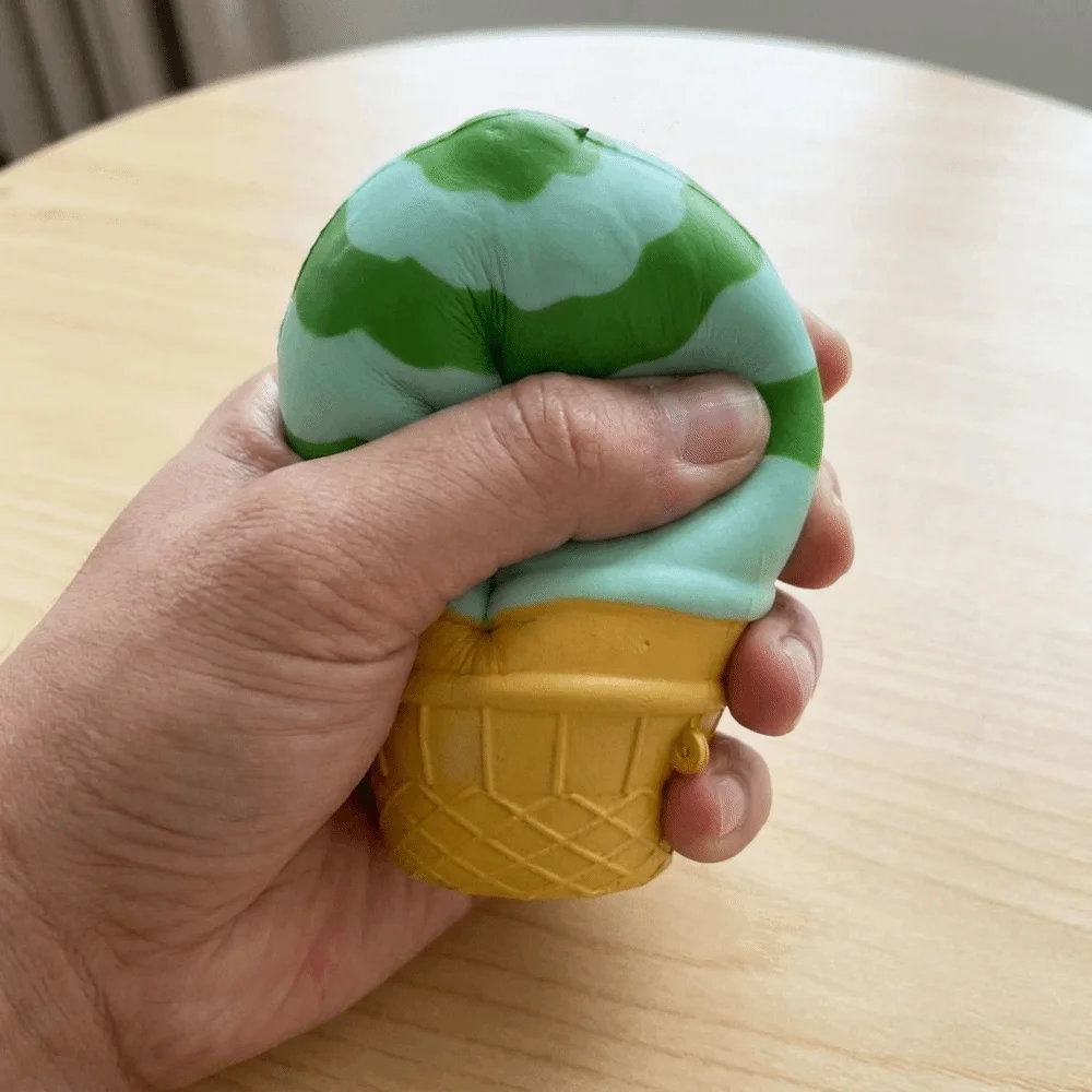 Soft TPR Ice Cream Squishy Simulation Sundae Big Size Ice Cream Cone Pinch Le Slow Rebound Funny Sensory Stress Adults