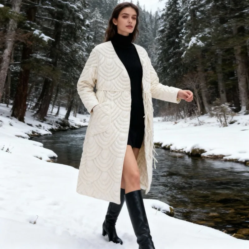 مياكي مطوي الشتاء مقنعين القطن Plisse سترة 2025 فضفاض سستة القسم مائة متوسطة طول سترة قطن عادية المرأة