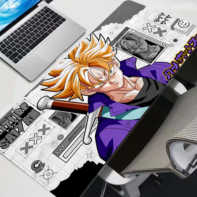 Alfombra colorida para teclado de juegos, alfombrilla de ratón DBZ de Anime japonés para ordenador portátil en casa, alfombrilla de escritorio XL negra de Dragon Ball Z, alfombrilla para jugador de PC