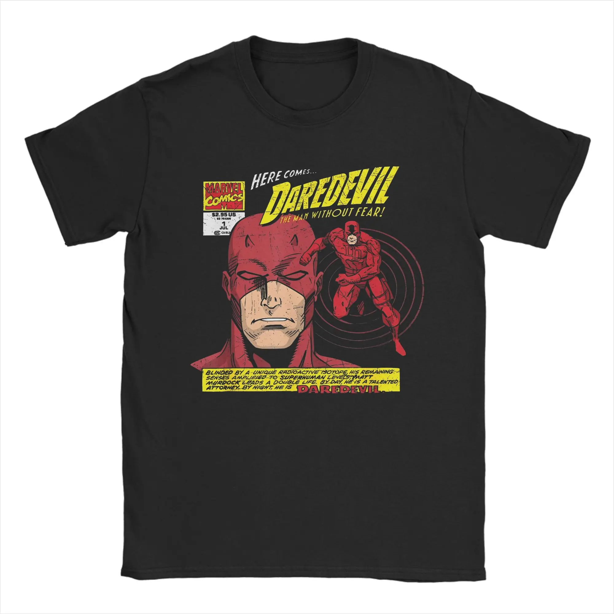 

Aesthetic Daredevil Comic Book T-Shirt Men's Round Neck Short Sleeve Clothing Cotton Summer Tops Shirts