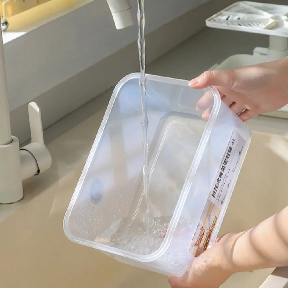 Kitchen Accessories Leakproof Pickle Jar with Press Plate 4L Airtight Kimchi Jar Press Type Viewable Kitchen Organizer Picnic