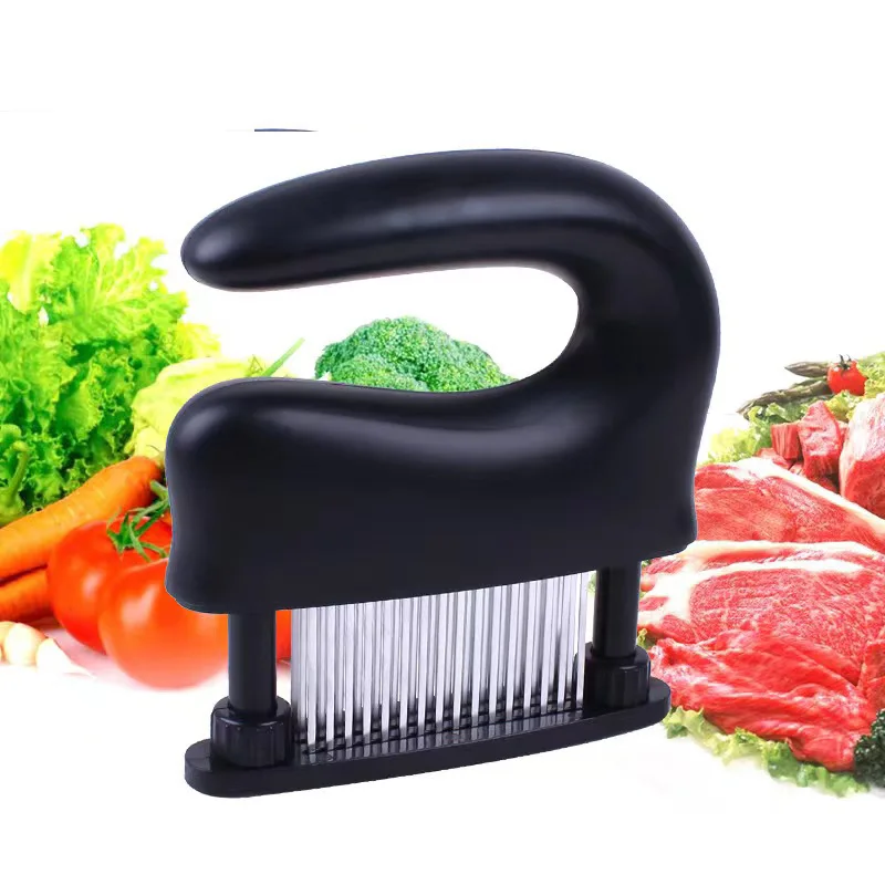 Loosening Machine with 48 Needles for Tapping Meat, Breaking Tendons, and Piercing Holes, Made of Stainless Steel Utensils Tongs
