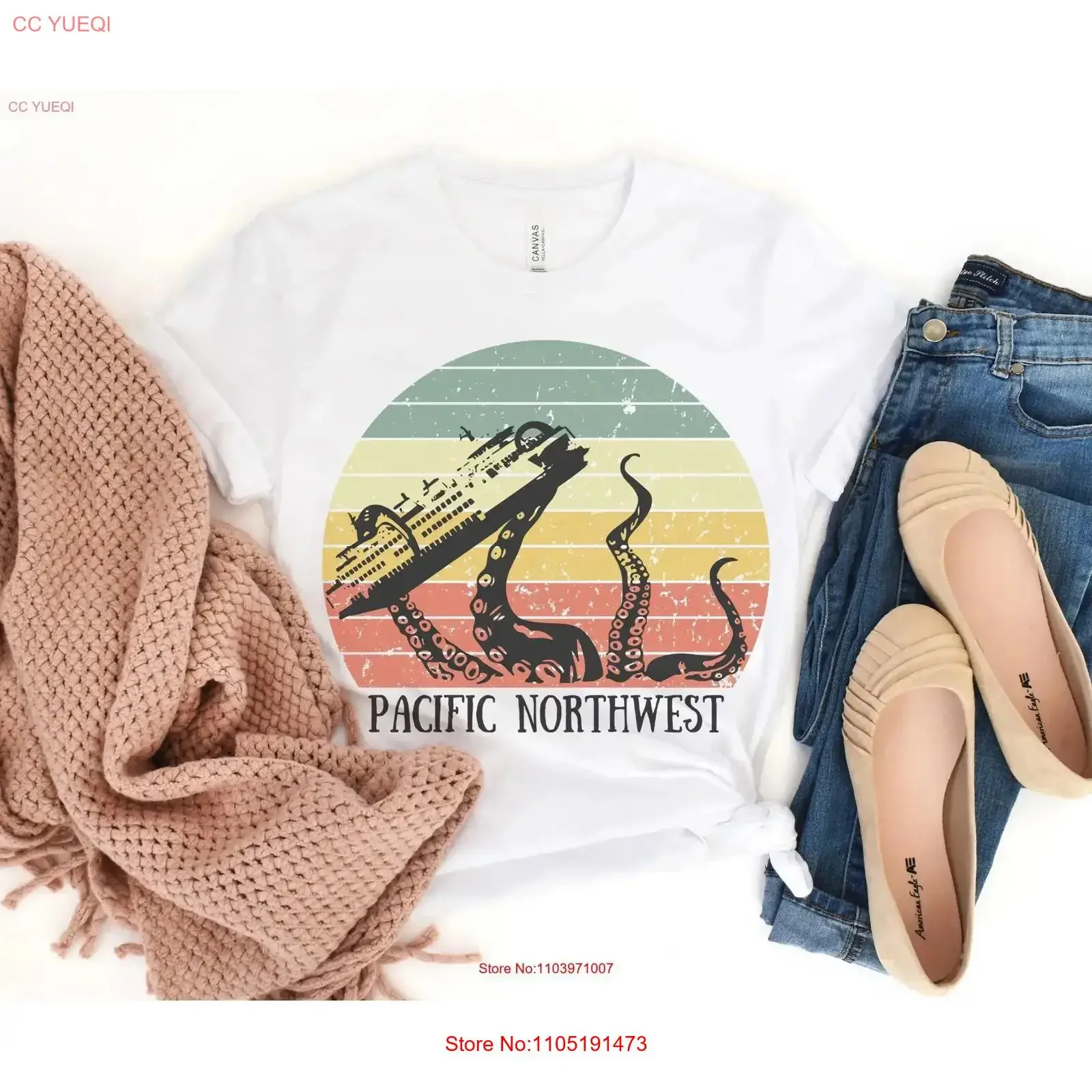 

Футболка в стиле ретро «Ферри Кракен» Washington State Ferries WA for Him Her Local Pacific Northwest винтажная стираная дышащая футболка