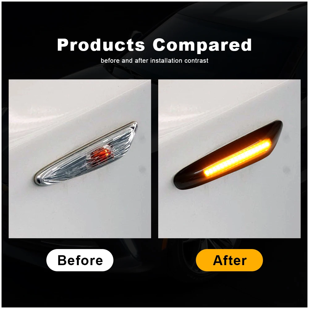 ديناميكية الجانب ماركر بدوره إشارة مصباح ليد لسيارات BMW 1 3 5 سلسلة E46 E60 E61 E81 E82 E87 E88 E90 E91 E92 E93 X1 E84 X3 E83 X5