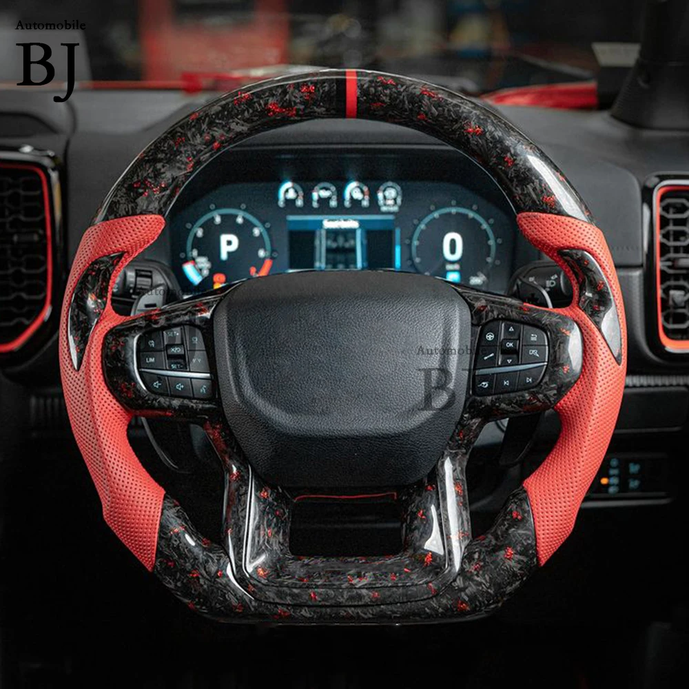 Steering Wheel Fit For Ford Ranger Everest Sport Forge  Carbon Fiber Customized Sport Heating Wheel