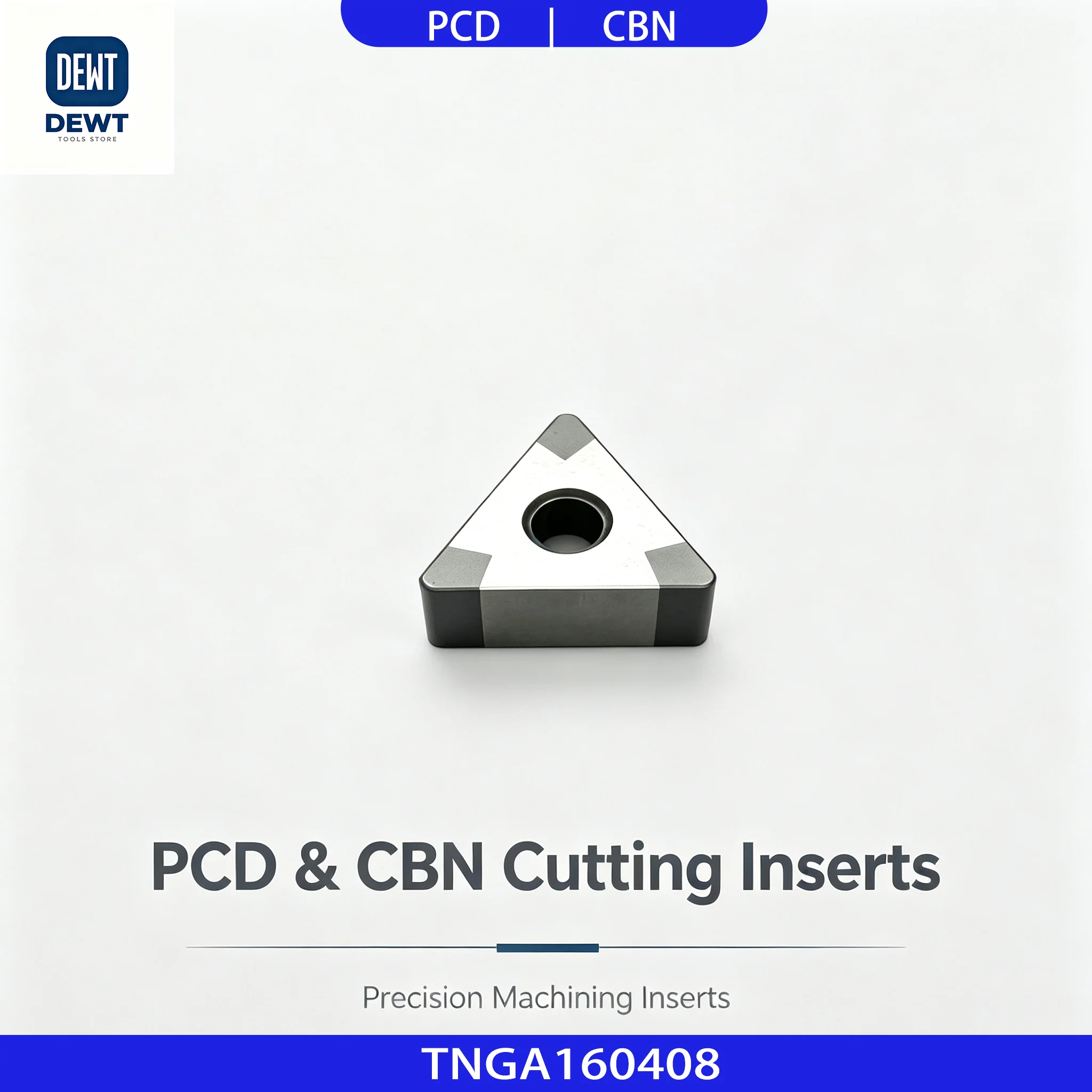TNGA160408 CBN Triangular Indexable Precision Turning Inserts Cubic Boron Nitride CNC for Hardened Steel High Hardness Cast Iron