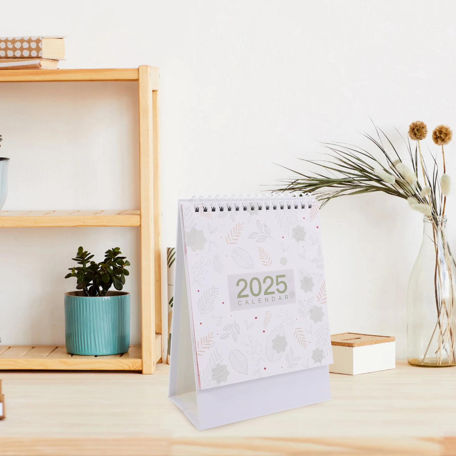

Creative Desk Calendar 2024-2025 Minimalist Office Standing Table Noting Month Thick Paper Metal Binding