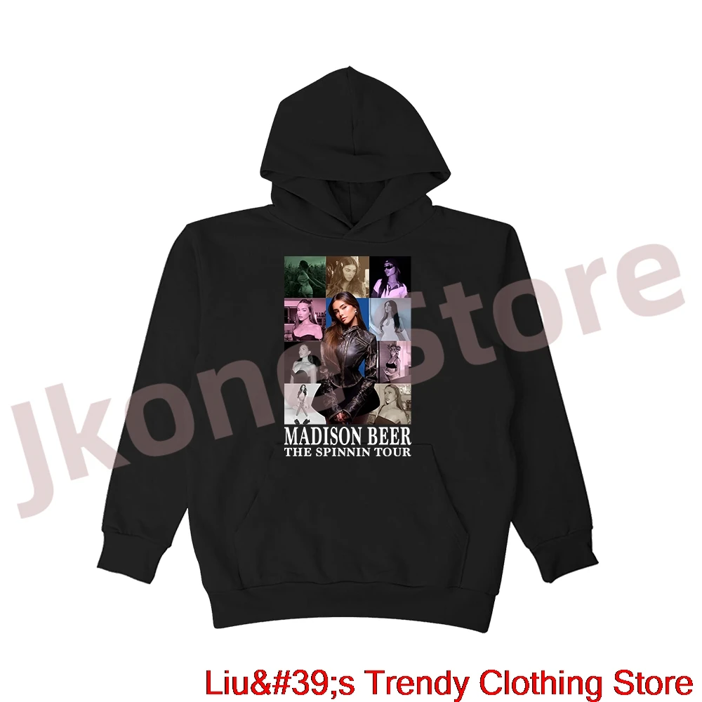 

Madison Beer Hoodies The Spinnin Tour Merch Long Sleeve Sweatshirts Women Men Fashion Casual Pullovers