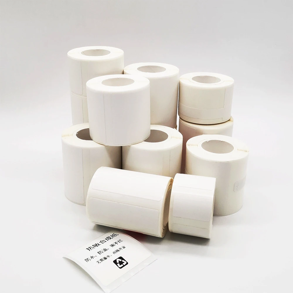 Petit rouleau de papier pour étiquettes thermiques, 20-50MM, imperméable, résistant aux déchirures, papier pour codes à barres thermiques synthétiques portables, B21 B3s