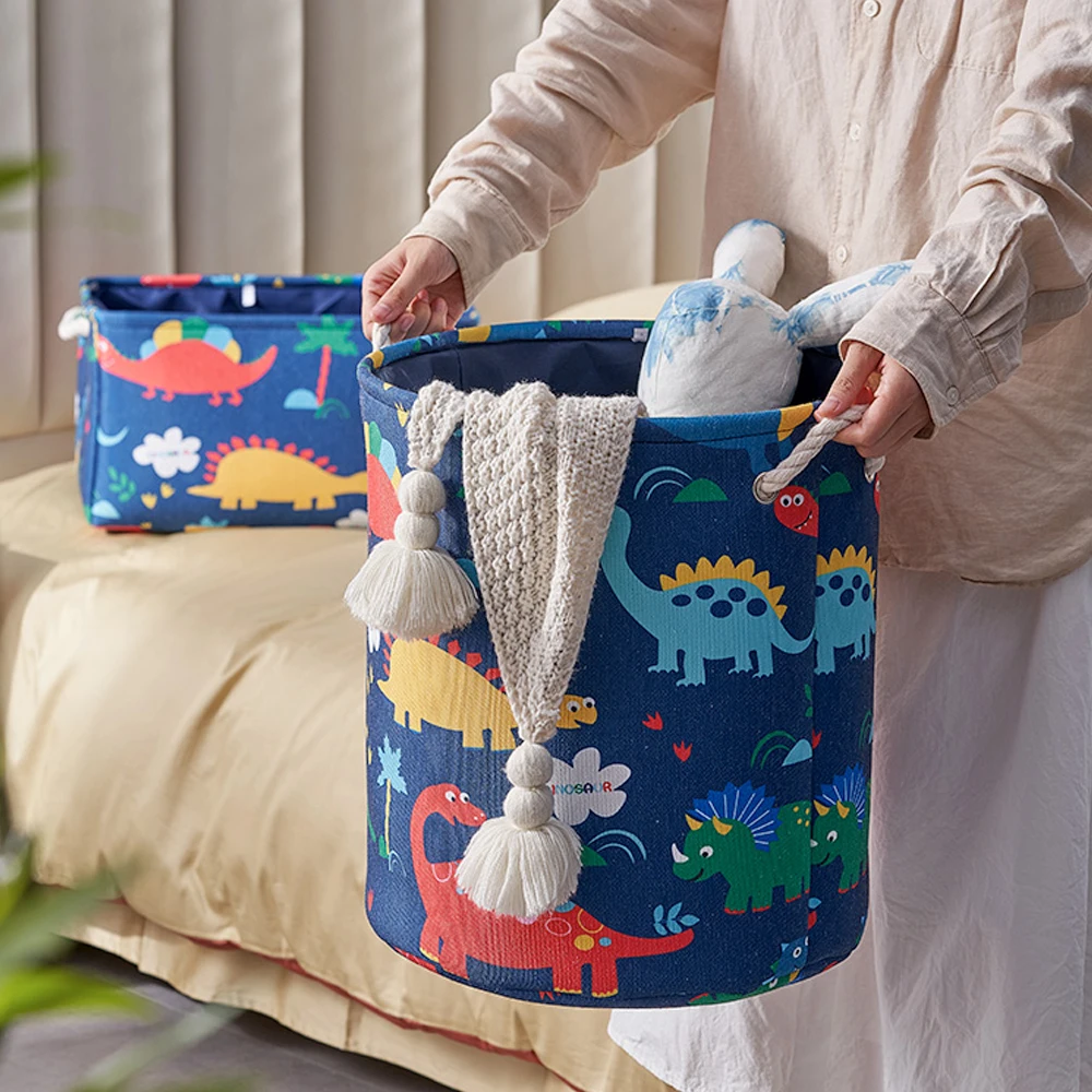 Dinosaur Storage Basket Foldable Laundry Basket Toy Clothes Storage Hamper Organizer Storage Box for Bathroom Bedroom Nursery