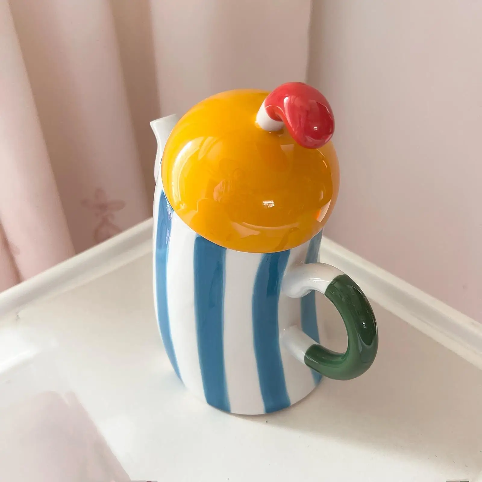 

Ceramic 800ml Photo Prop Ornament for Bloomig and Loose Tea Leaf Water Kettle for Household Kitchen Outdoor Travel Restaurant