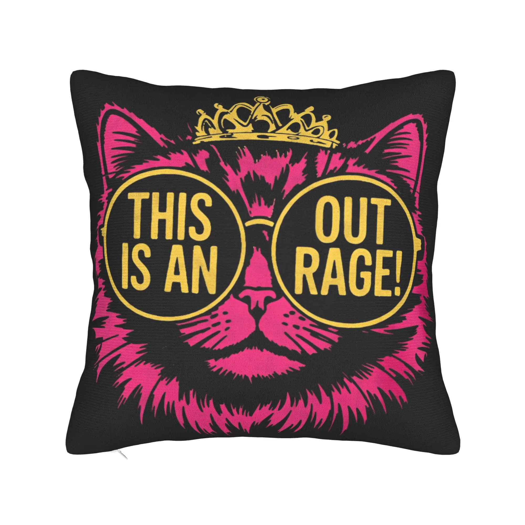 This Is An Outrage Princess Donut Cat Dungeon Crawler Carl Pillowcases  Funny Pillow Case For Sofa Bedroom Square Pillow Cover