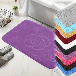 Bathroom Rugs Rose Flowers  Non-Slip Bath Rugs Machine Wash Dries Quickly-Ultra Soft Bath Mats for Bedroom kitchen