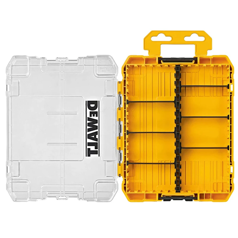 DEWALT DWAN2190 Tough Case Medium Tool Box 8-Compartments Transparent Lid Organize Portable Tools Accessories Storage Box