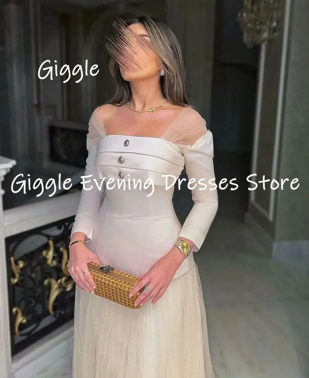 Giggle A-line Luxury Chiffon One-shoulder Ruffle Popular Formal Prom Gown Tea Length Evening Party Dresses for Women 2024