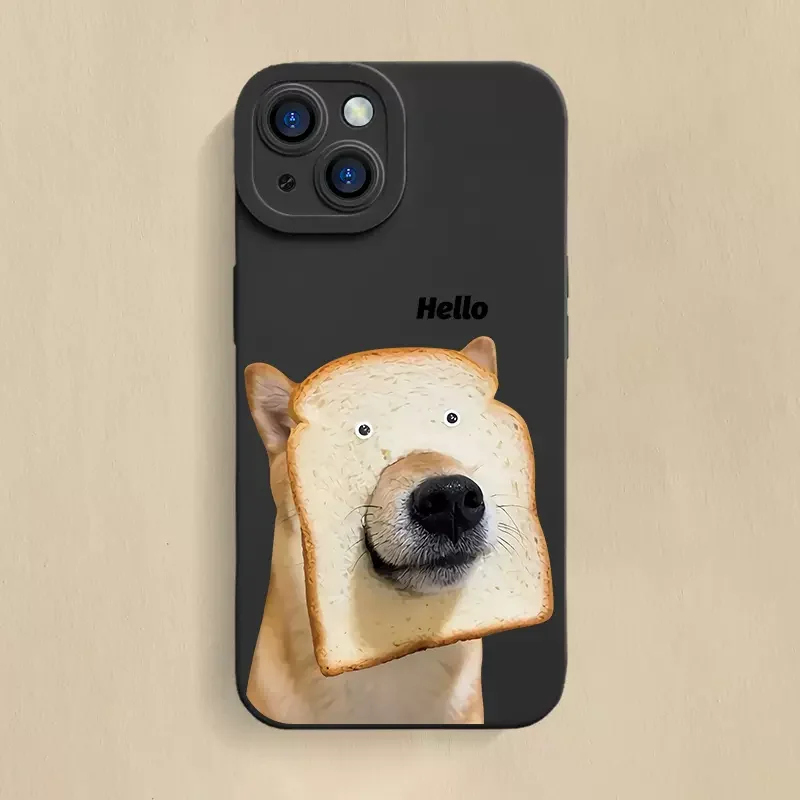 Cute Bread Dog TPU Soft Phone Case For Samsung A24 A04 A04E A34 A54 A03 A13 A23 A33 A53 A73 M33 M13 M53 M52 M32 M23 M11 M12