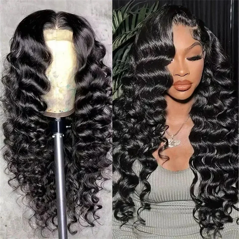 

Loose Wave 13x4 HD Lace Front Wig Human Hair Wigs On Clearance Sale 30 Inch Brazilian Deep Wave Curly Transparent Lace Front Wig