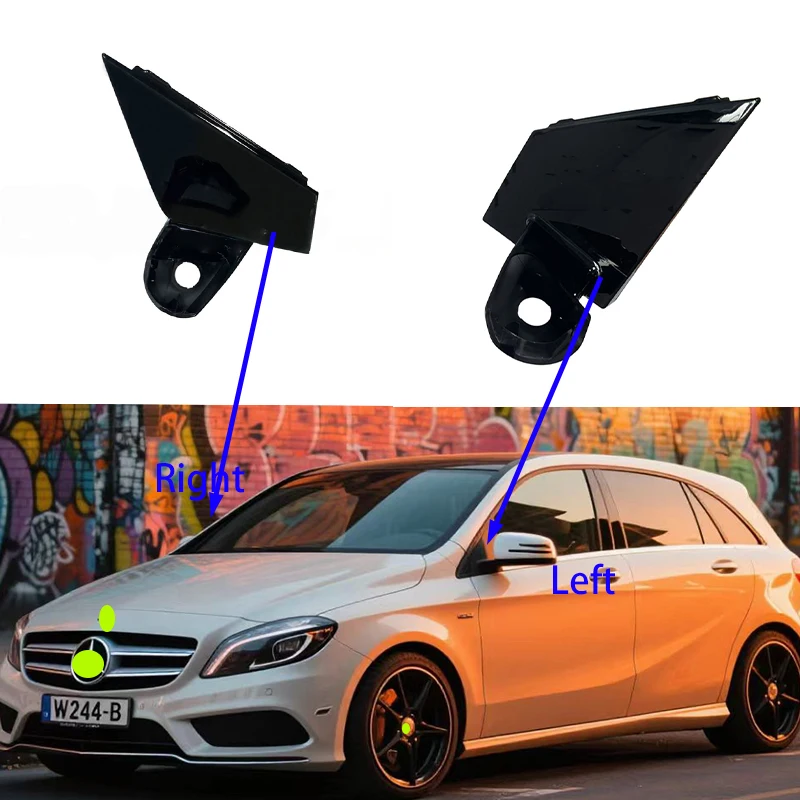 

Painel de acabamento triangular para janela frontal preta, decorativo espelho para mercedes-benz w246 B-CLASS b180/b200/220/b250