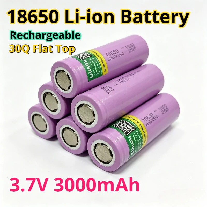 Free Ship Bateria 18650 Recargable 3.7V Lithium Battery 3000mAh 30Q Flat Top Long Lasting for Electric RC Shaver Toothbrush Toys