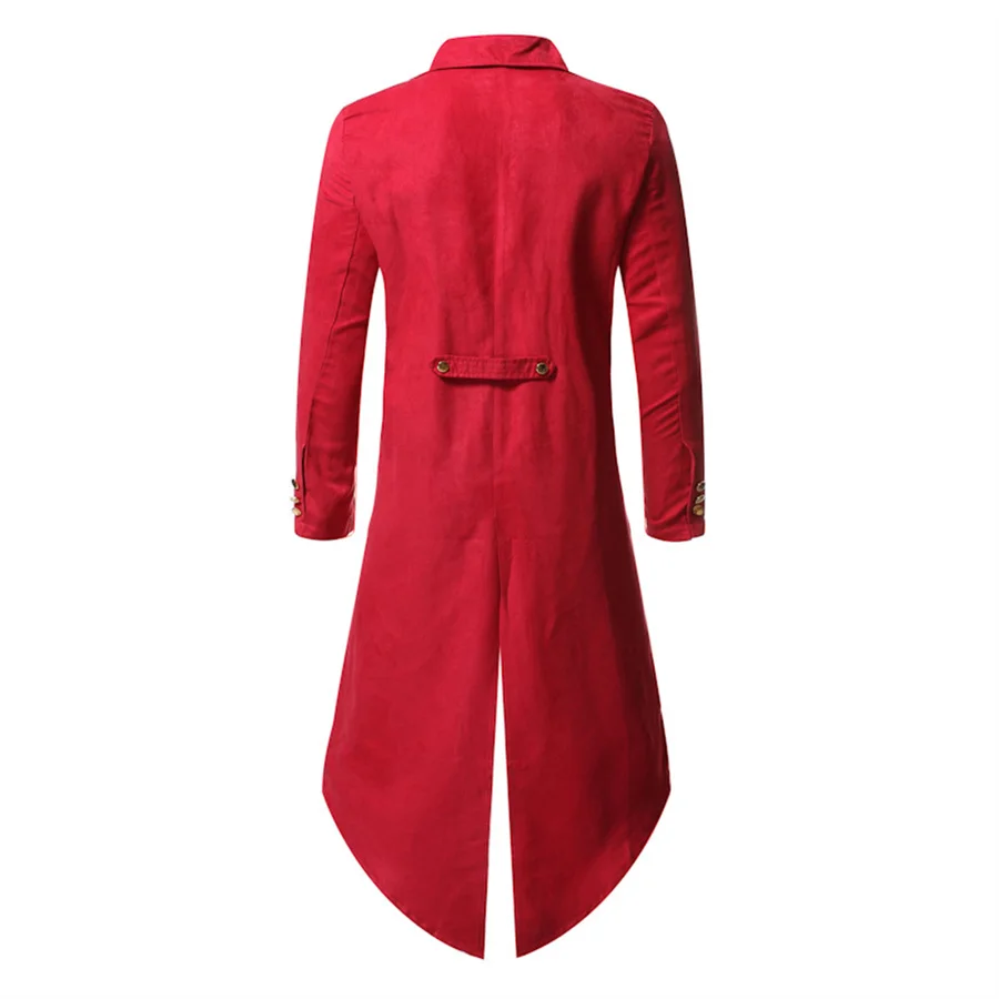 2027 New Red Men's Tailcoat Formal Gothic Suit Jacket Dinner Irregular Tuxedo Coat Wedding Suits Male Swallow-Tailed Party Coats