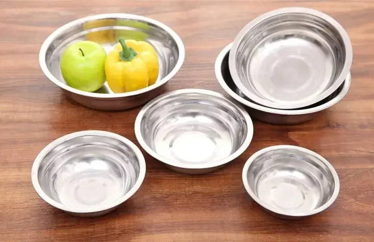 1PC New 6 Size Stainless Steel Soup Bowls Multi-function Round Soup Pot Soup Palte Dishes Kitchen Tools  LF 133