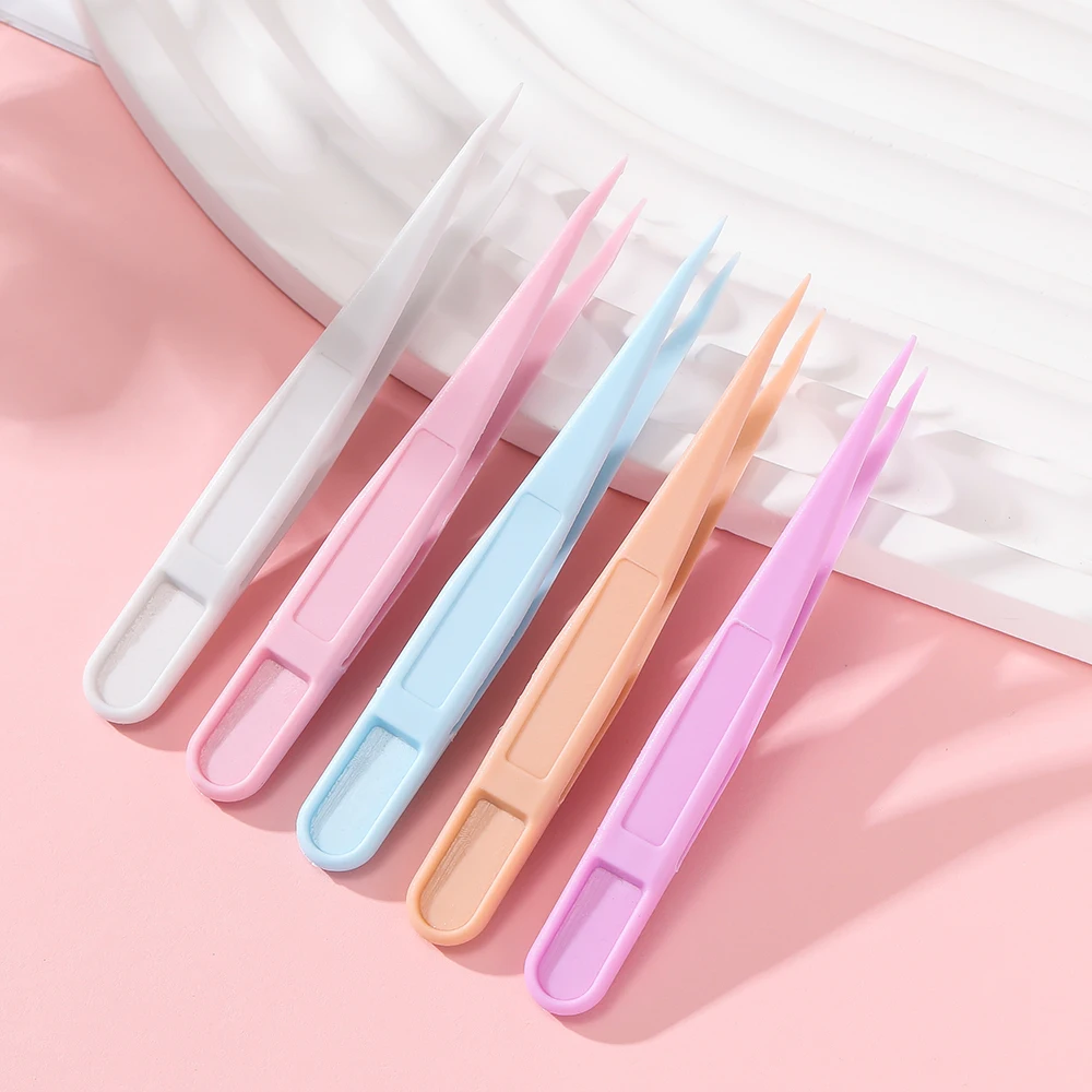 10Pcs/Lot Candy Color Plastic-assisted Fork Tweezers Stickers DIY Tool for Beaded Jewelry Accessories Making