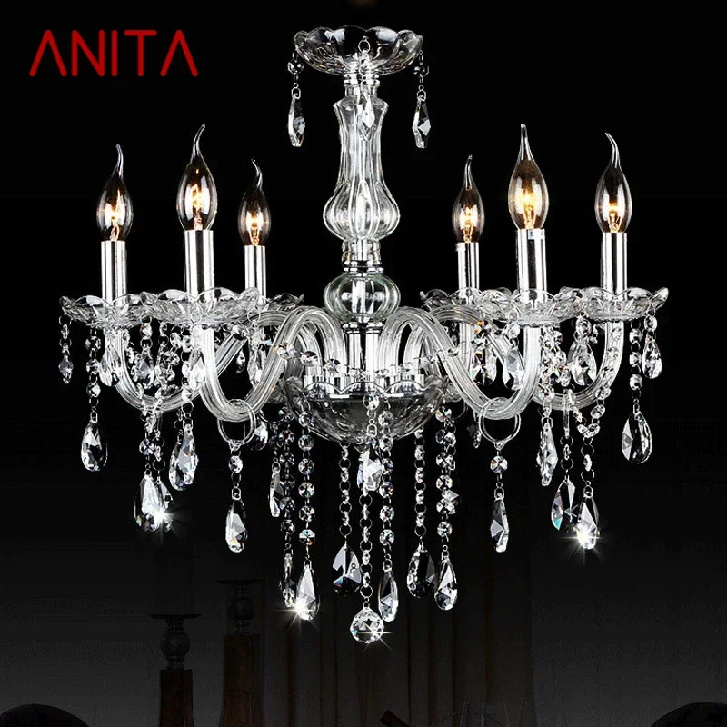 

ANITA Luxurious Style Crystal Pendant Lamp European Candle Lamp Art Living Room Restaurant Bedroom Villa Chandelier