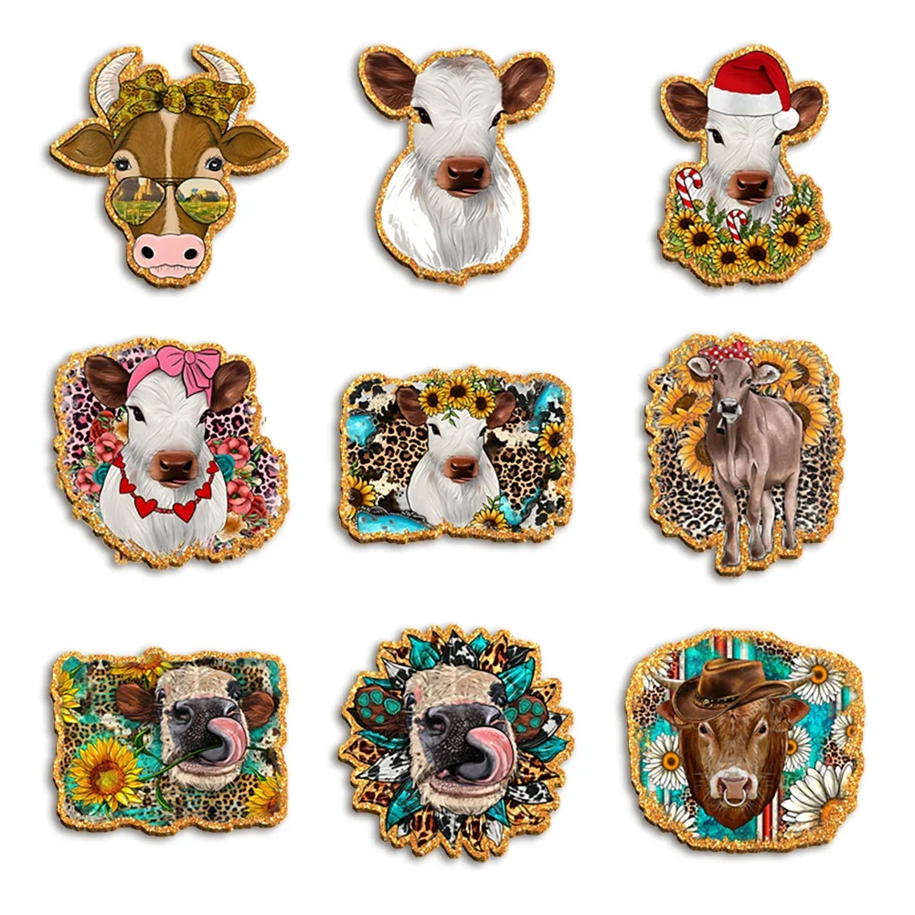 

Cow Gold Chunky Glitter Acrylic West Cowboy Resin Planar Flatback For Girls DIY Phone Case Hair Bow Craft Keychains Charms