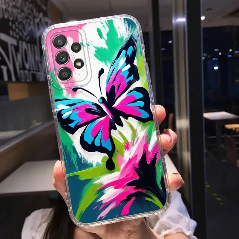 Beautiful Butterfly Art Case for Samsung Galaxy A56 A55 A23 A14 A26 A24 A36 A13 A15 A25 A34 A35 A33 A73 A54 Soft Phone Cover