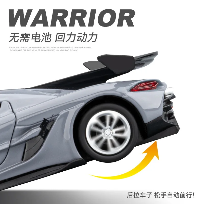 1:36 Jesko Legering Sportwagen Model Diecasts Metalen Speelgoed Auto Model Simulatie Geluid Licht & Pull Back Collectie Kids Geschenken