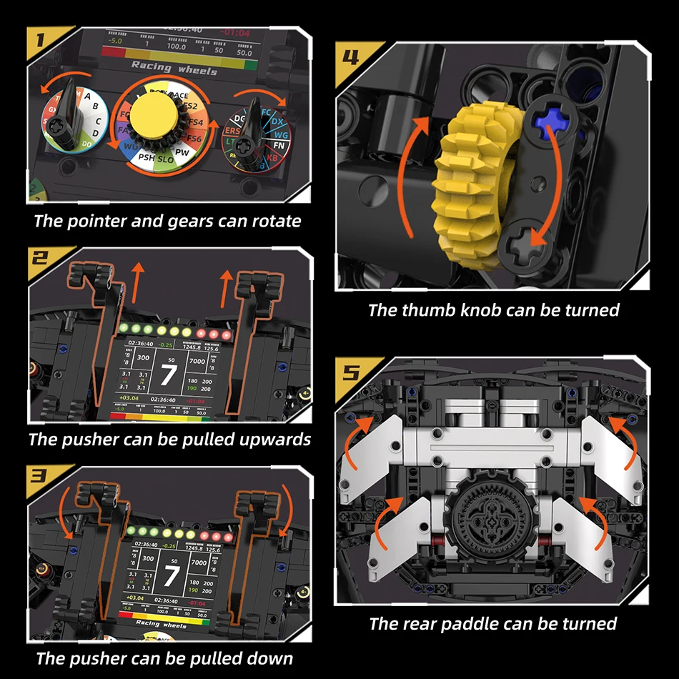 MOC التقنية سباق السيارات عجلة القيادة نموذج اللبنات الطوب اللعب حامل هاتف الإبداعية المنزل الحلي الاطفال الكبار هدية