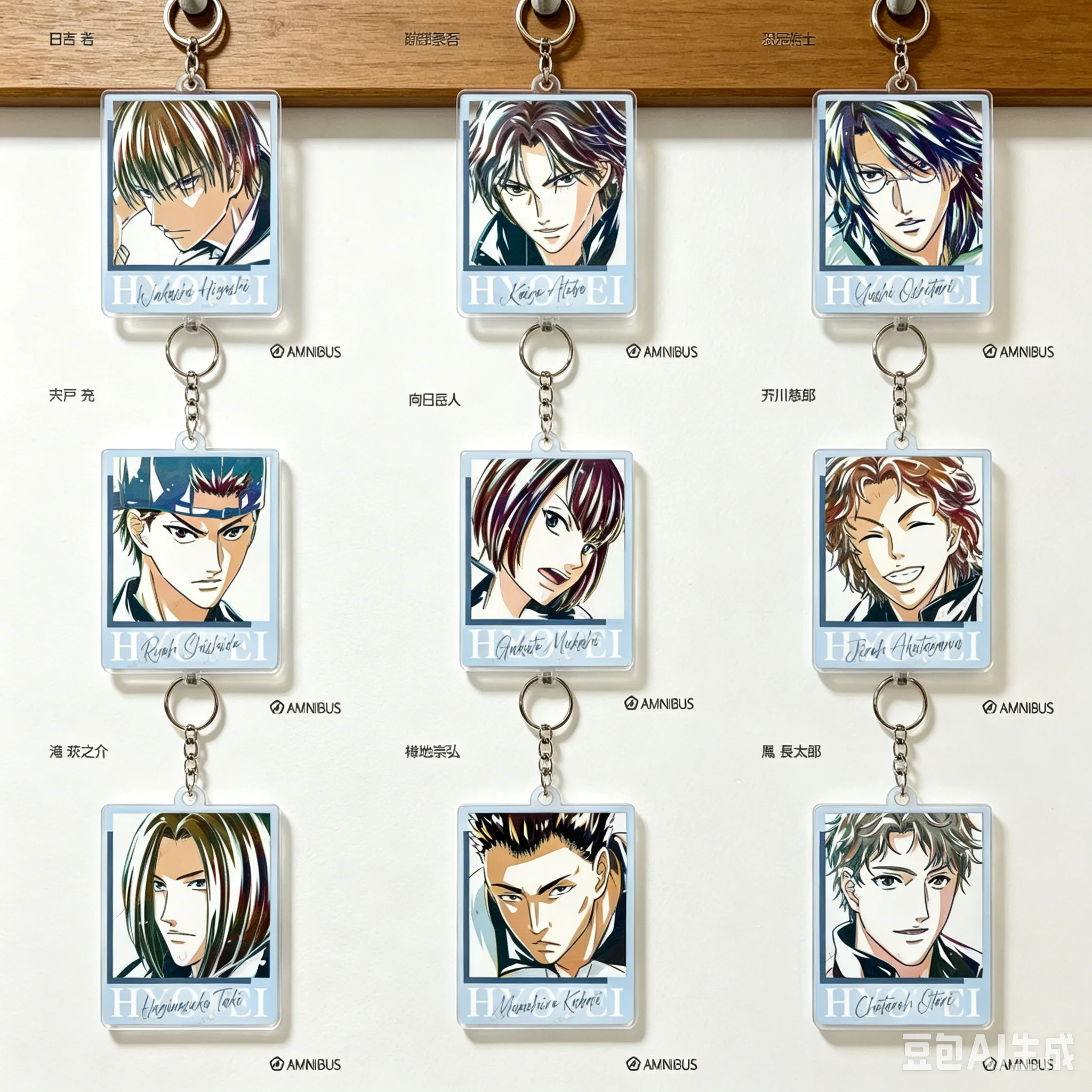 6cm Anime The New Prince of Tennis Kaoru Kaidoh Acrylic Pendant Keychains bag decorations Gifts For Friends