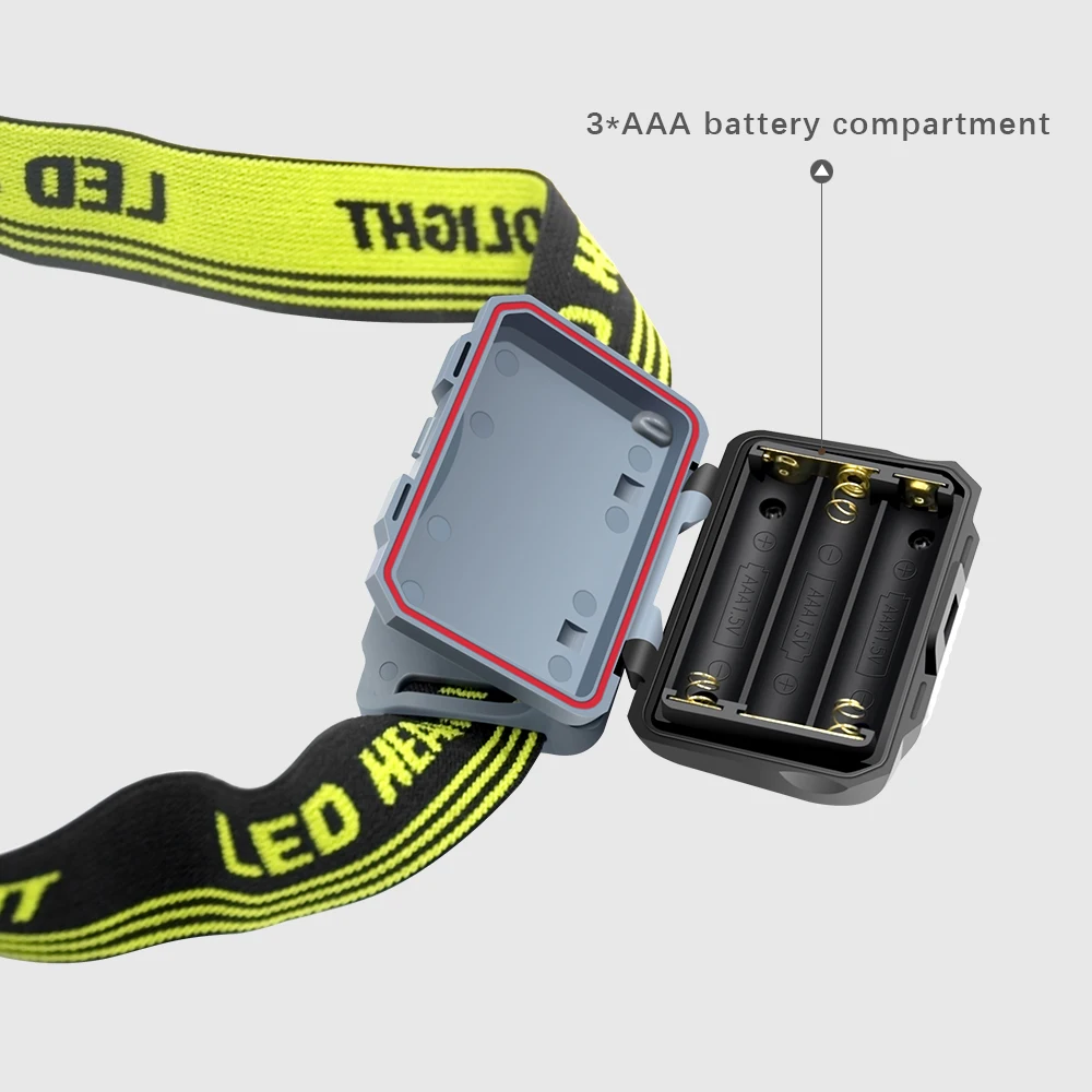 أبيض أحمر LED المصباح استخدام AAA كشافات في الهواء الطلق مغامرة رئيس ضوء بطارية جافة مصباح فلاش 4 وضع الشعلة ركوب الصيد الصيد