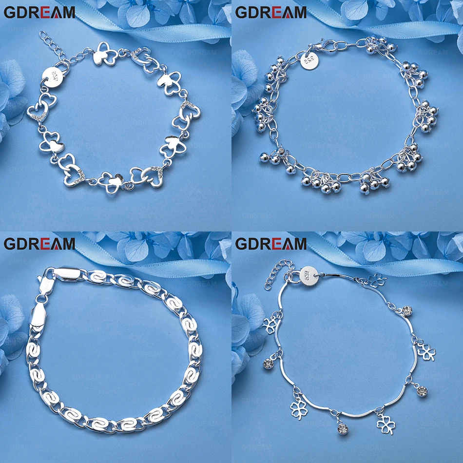 

GDREAM 925 Sterling Silver Grape Bead Necklace Hollow Chain Bracelet Women'S Charm Fashion Anniversary Gift Jewelry