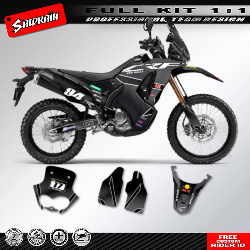 Sawrain Motorcycle Graphics Backgrounds Decals Stickers Kit For Honda CRF250 RALLY 2017 2018 2019 2020