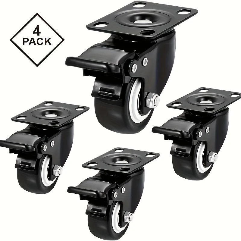 Heavy Duty Casters Rubber Wheels Rollers For Furniture Wheel Caster Wheels 360 Degrees Caster Wheel Industrial With Brake Offic