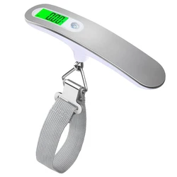 110Lb/50Kg Portable Digital Luggage Weight Scale LCD Display Pocket Electronic Suitcase Travel Scale Balance Baggage Weight Tool