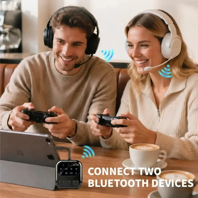 AptX Low Latency Bluetooth Adapter X1 For Switch PS5 PC TV Wireless Transmitter Receiver Dual Link 3.5mm Aux LED No Delay Audio
