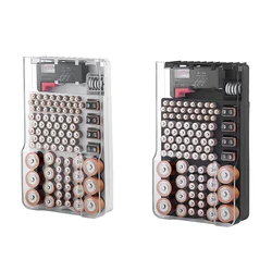 The Battery Storage Case,Organizer With Hinged Clear Cover, With Battery Tester, Holds 93 Batteries Various Sizes
