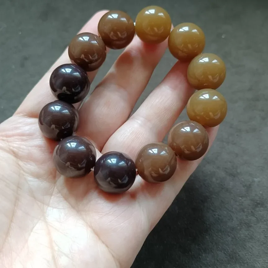 Agate gradient sugar color outside Montana material men's natural bracelet men's bracelet men rope beads size 18MM