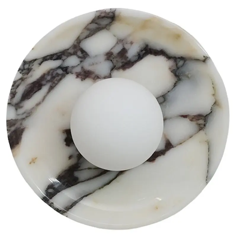 

ABAH-Роскошный светодиодный настенный светильник-бра для лестницы, прихожей, спальни, с мраморным основанием, белым стеклянным шаром, для ванной комнаты, в винтажном стиле