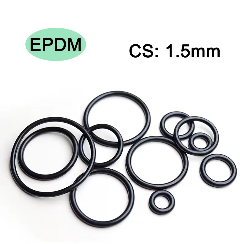 EPDM Rubber O Ring Seal Thickness CS 1.5mm Rings Gasket Resist Acid / Alkali / Aging / Ozone / Insulation Ect.