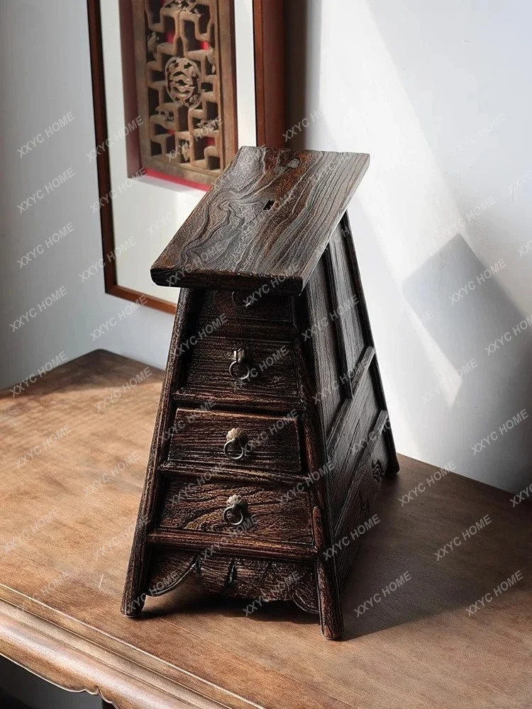 XXShaved head stool antique pick shoe changing stool old elm handicraft ornament of the Republic of China