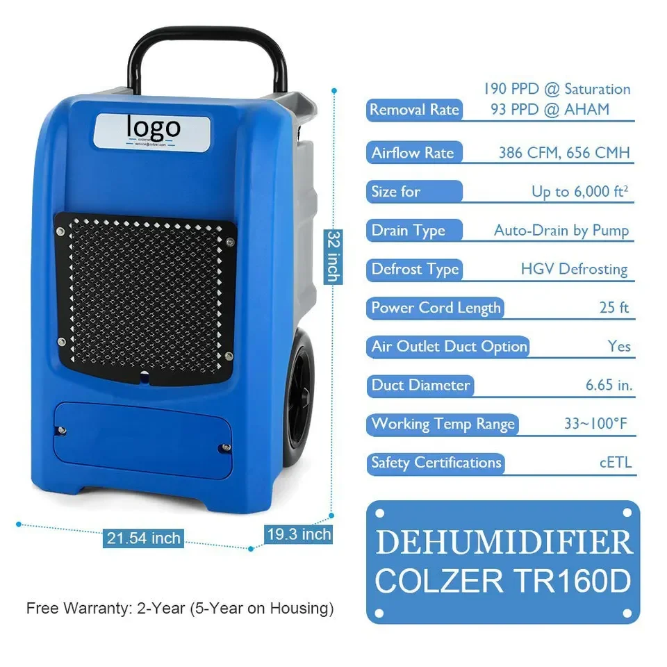 Warehouse Central Industrial Restoration Rotational Molding Dehumidifier