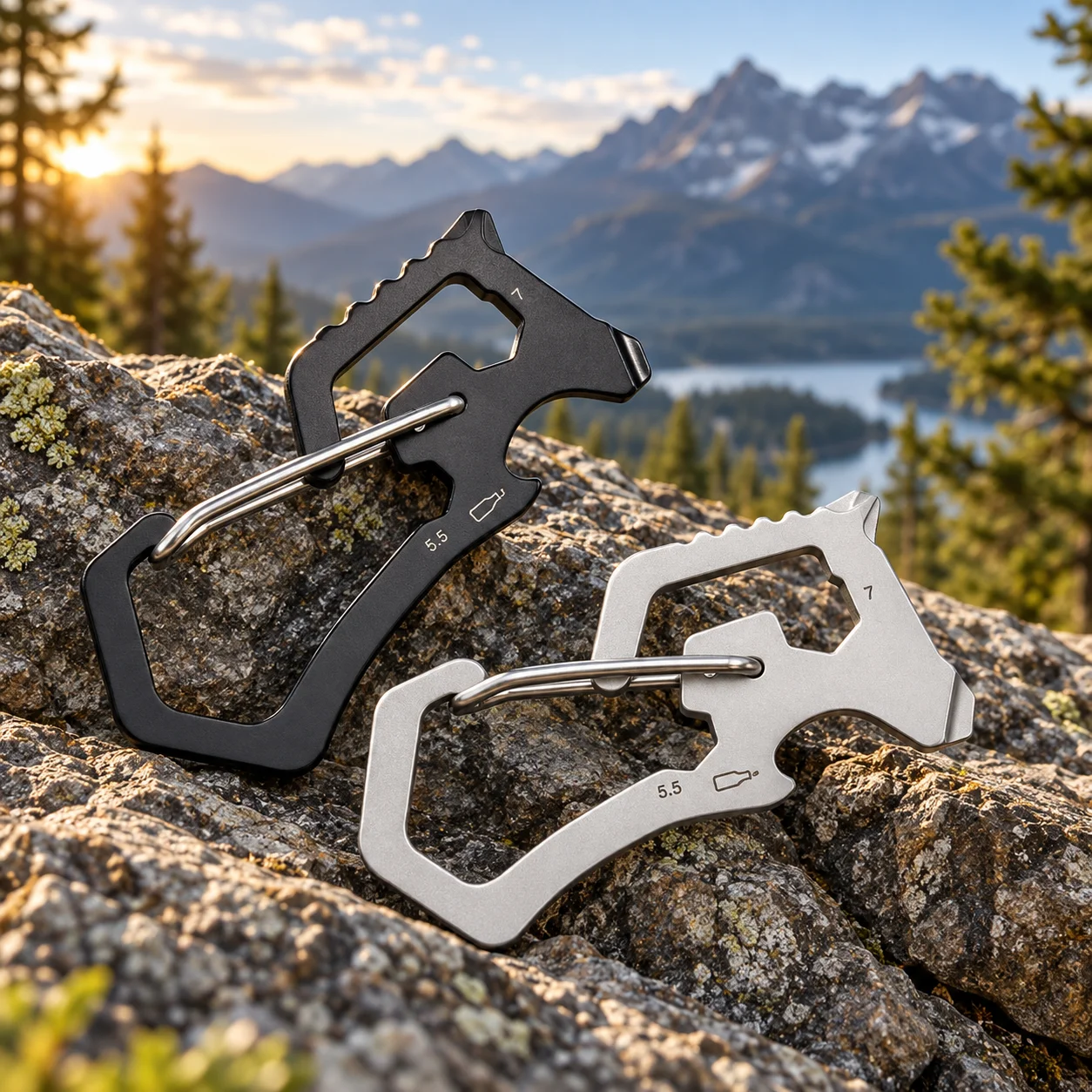 Multifunctional Multifunctional Carabiner Hex Driver Bottle Opener Outdoor Keychain Stainless Steel Keychain Ring
