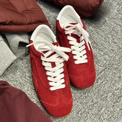 Women's Sports Shoes  Genuine Leather Thick-Soled Single Shoes  2025New Retro Sports  Forrest Gump Women's German Training Shoes