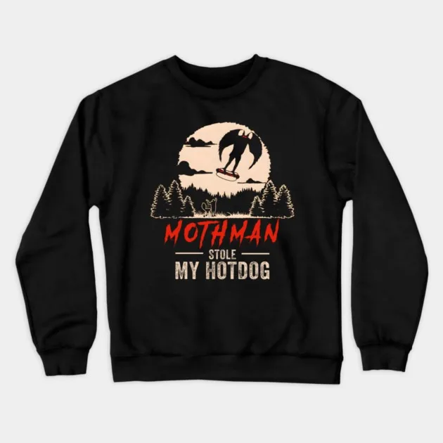

Осенне-зимний свитшот Mothman — тематический юмористический хлопковый свитшот с круглым вырезом «Это развлечение» — дизайн с наполнителем «Mothman Flying Away»