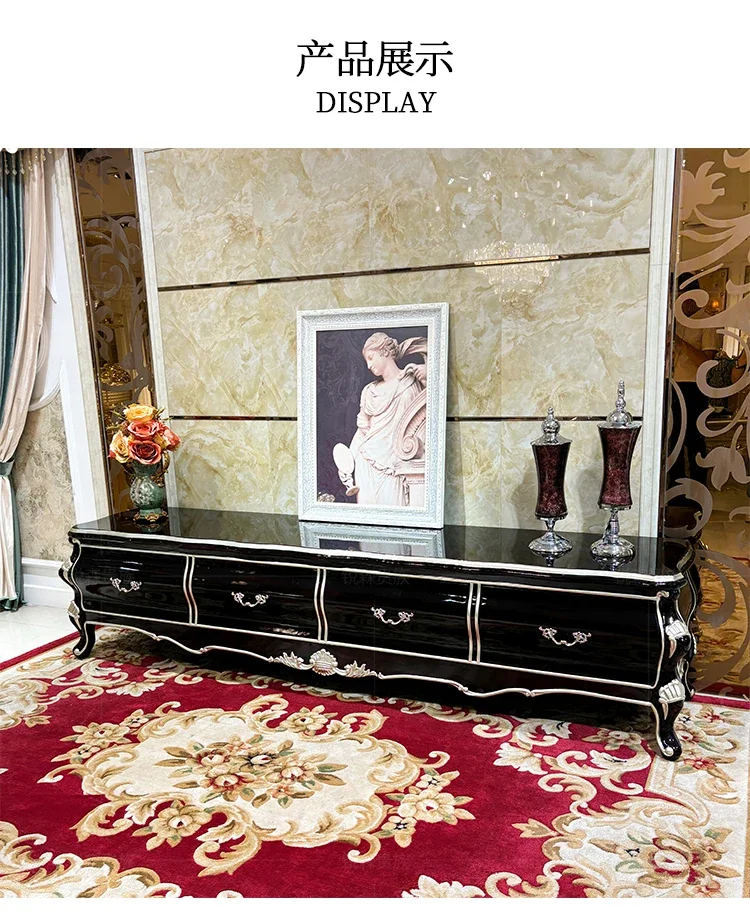 

French solid wood TV cabinet, European luxury palace small apartment storage bedroom floor cabinet aisle cabinet